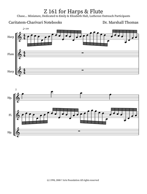 Z 161 for Harps & Flute - Celebrity Chamber Players (Small Ensemble)