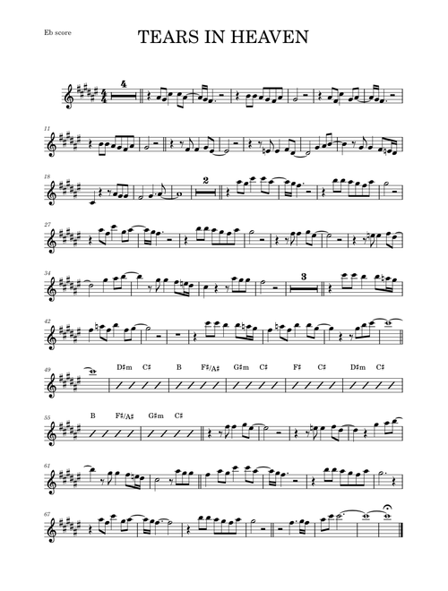 Tears in heaven – Eric Clapton (ALTO SAX)