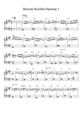 Rurouni Kenshin / Samurai X Opening 1 Sheet Music with Chords for