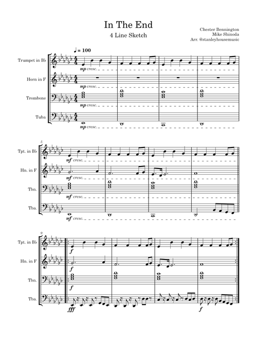 In The End 4 line sketch - Linkin Park