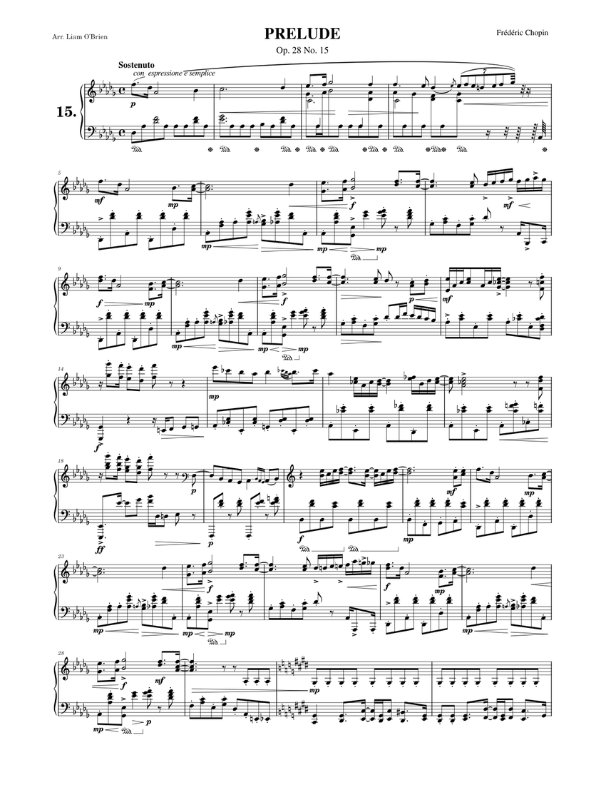 Chopin Raindrop Prelude, Ultimate Ragtime Edition Sheet music for Piano