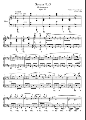 Sonata No. 3, 4th Movement Sheet Music for Piano (Solo