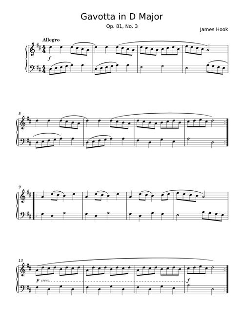 Gavotta in D Major, op. 81, no. 3 - James Hook