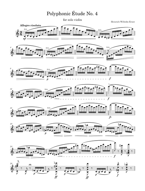 Polyphonic Étude No. 4 - H. W. Ernst