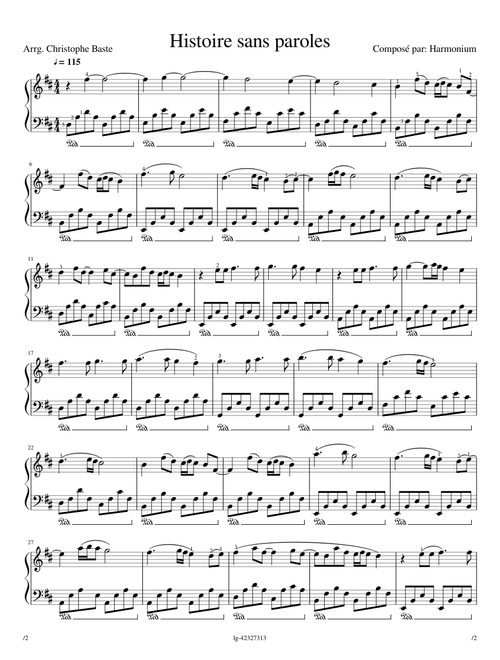 Harmonium Histoire sans parole - Thème 1