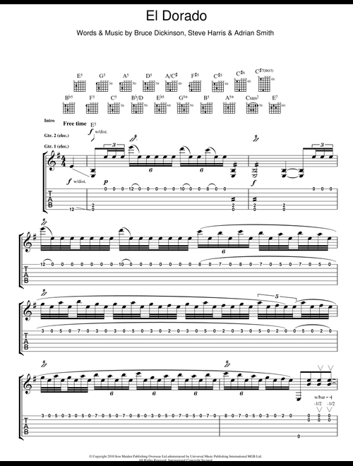 El Dorado - Iron Maiden (Guitar Tab)