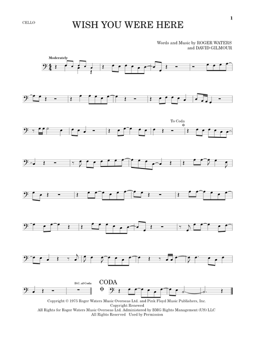 Wish You Were Here - Pink Floyd (Cello Solo)