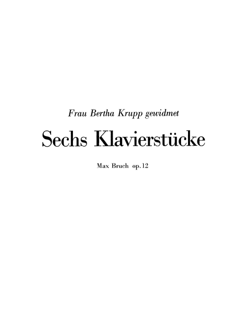 6 Klavierstücke, Op. 12, No. 3 (Max Bruch)