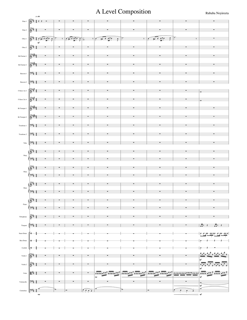 A Level Composition Sheet music for Piano, Trombone, Tuba, Flute & more ...