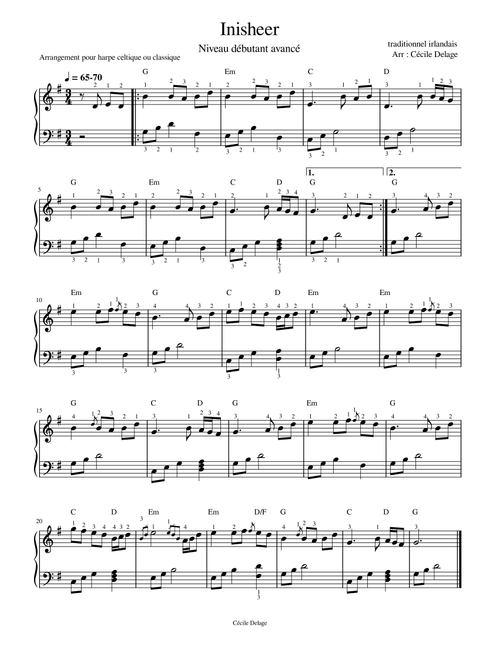 Inisheer (Arr. Cécile Delage) - Irish Traditional (Harp)