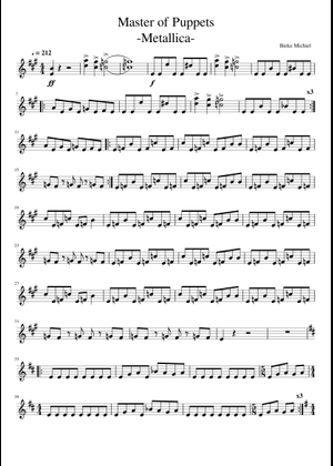 Master of puppets – Metallica Sheet Music for Piano (Solo