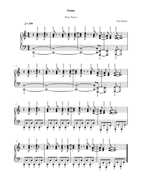 Van Halen - Jump -Easy Piano-