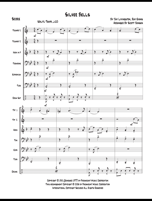 Silver Bells (Arr. Scott Jensen) - Plumb, John Denver, Kenny Chesney (Brass Ensemble)