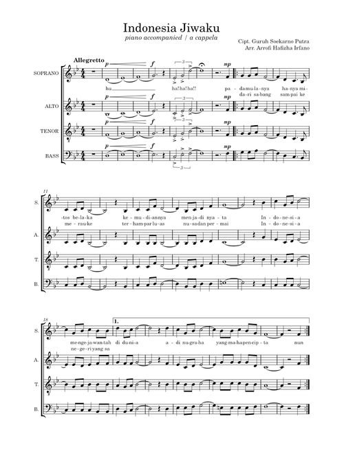 indonesia jiwaku – guruh soekarno putra (satb choir)