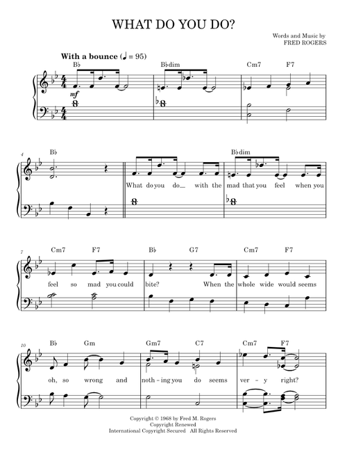What Do You Do? - Mister Rogers (Easy Piano)