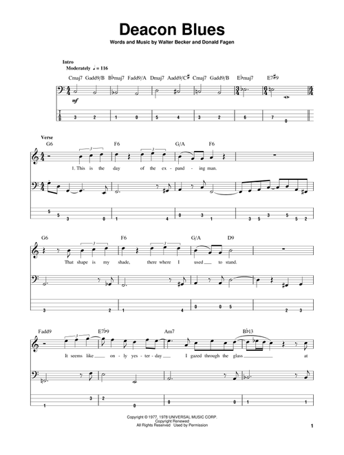 Deacon Blues - Steely Dan (Bass Tab)