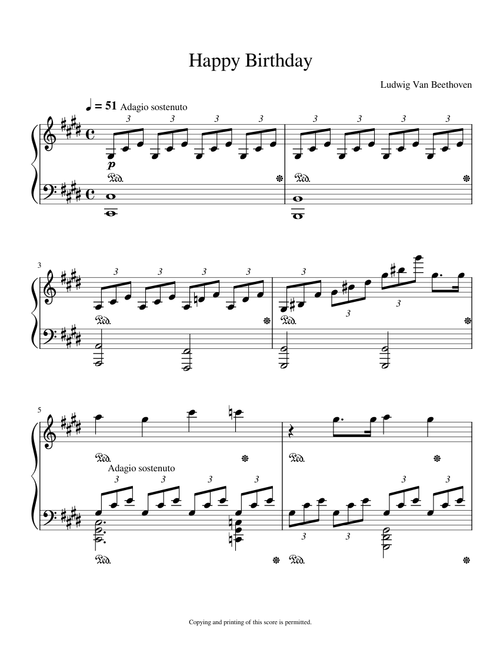 Happy Birthday - When Beethoven is the composer