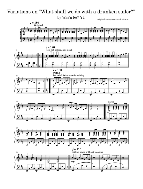 Drunken sailor – Misc Traditional Variations on What shall we do with a drunken sailor