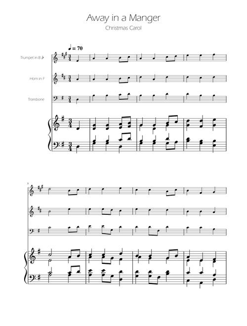 Away in a Manger - Brass Trio (Arr. Ygor Nunes) - William J Kirkpatrick (Brass Ensemble)