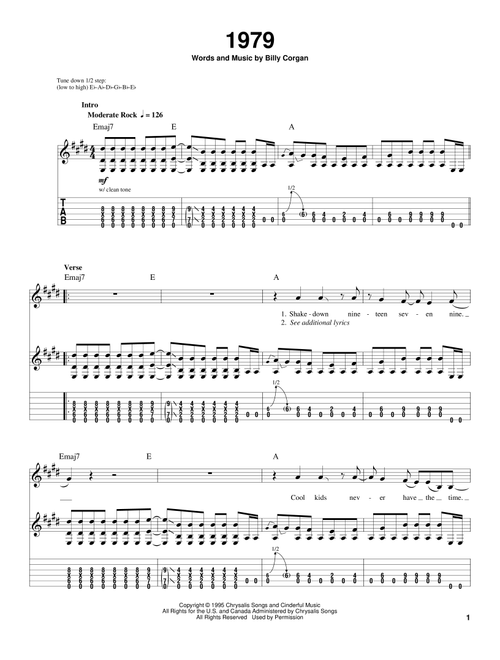 1979 - The Smashing Pumpkins (Guitar Tab)