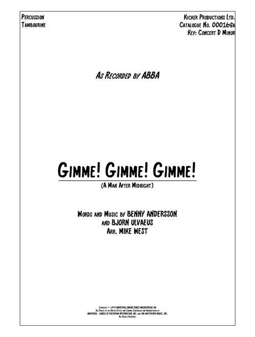 Gimme! Gimme! Gimme! (a Man After Midnight) (Arr. Mike West) - ABBA (Percussion Solo)