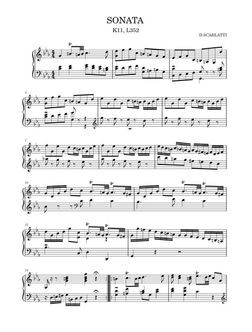 "Sonata in C Minor" K11 L352 – Domenico Scarlatti SONATA