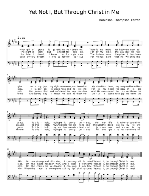 Yet Not I But Through Christ In Me - Jonny Robinson, Rich Thompson, Dustin Smith, and Michael Farren