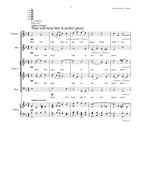 Thou wilt keep him in perfect peace - Samuel Sebastian Wesley
