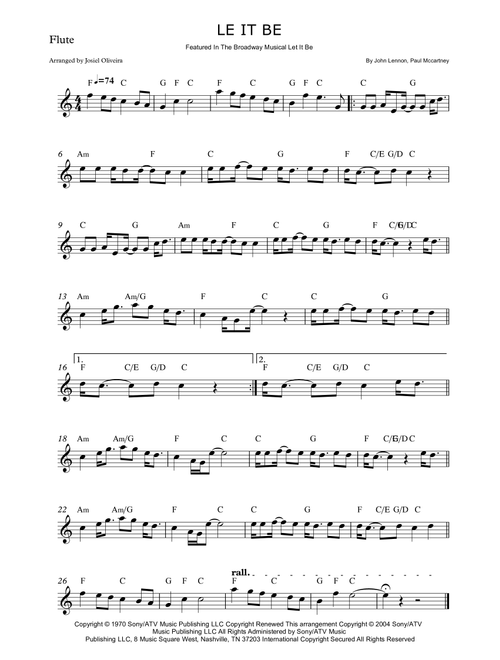Let It Be (Arr. Josiel Oliveira) - Kris Allen (Flute and Piano)