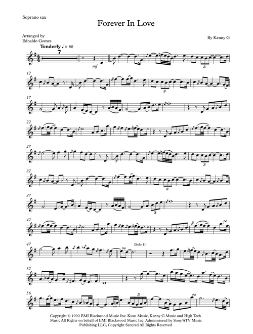 Forever In Love (Arr. Ednaldo Gomes) - Kenny G (Soprano Sax Solo)