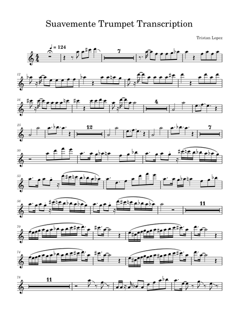Suavemente – Elvis Crespo Trumpet Transcription