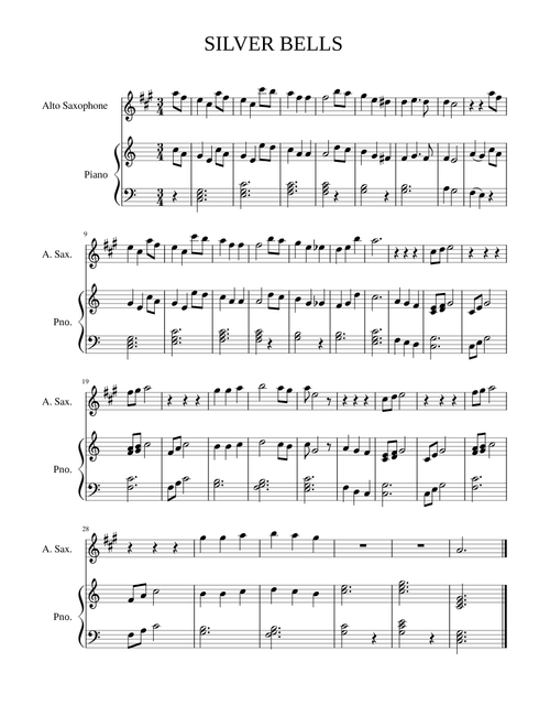 Silver bells – Jay Livingston Silver Bells Sax & Piano