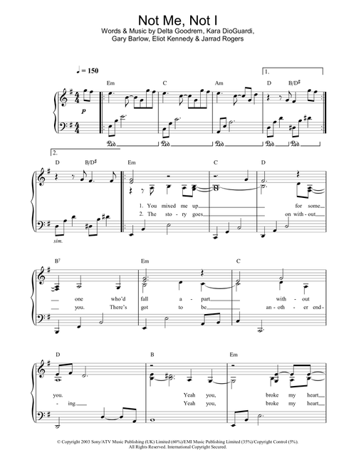 Not Me, Not I - Delta Goodrem (Piano Solo)