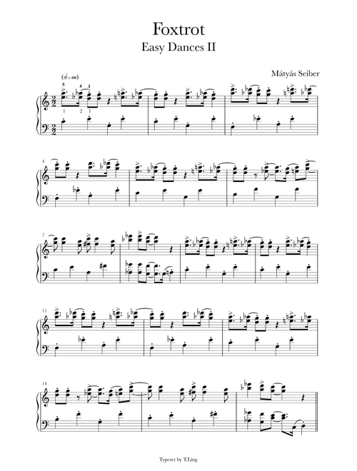 Foxtrot from Easy Dances (simpler version) (Arr. Thomas Ling) - Matyas Seiber (Easy Piano)