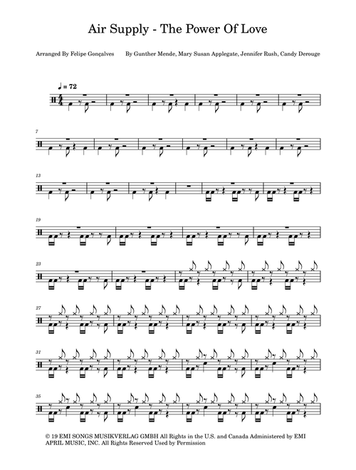 The Power Of Love (Arr. The Ninja) - Air Supply (Drums)