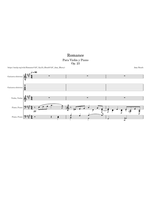 Romance, Op. 23 – Amy Marcy Beach - Guitar version