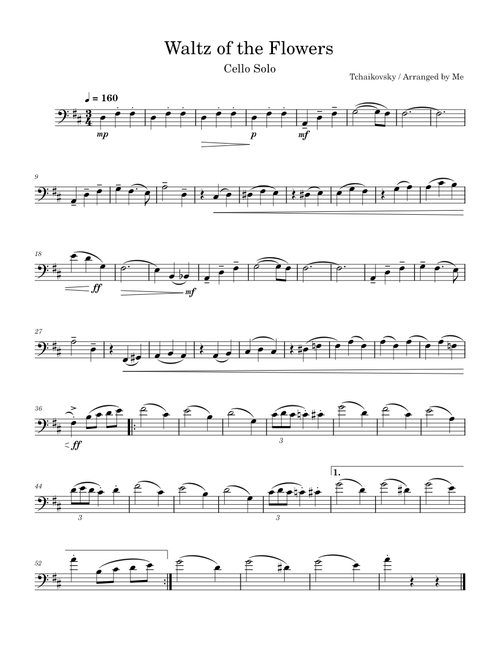 Waltz of the Flowers - Cello Solo