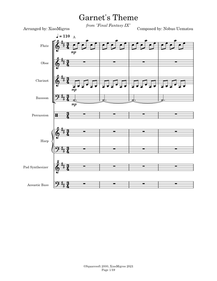 楽譜　FINAL FANTASY IX /FD付き Ending Theme (Final Fantasy X Piano Collection) - Nobuo Uematsu