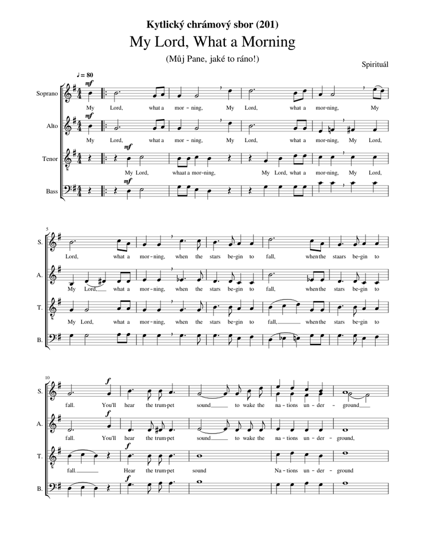 My lord, what a morning! - African-American Spiritual Sheet Music for ...