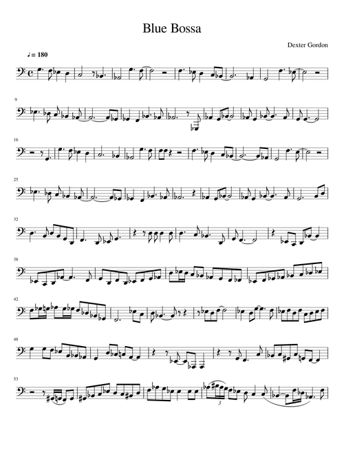 Blue Bossa For Tuba (INCOMPLETE)