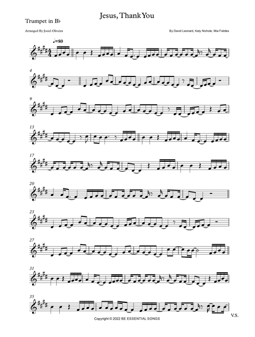 Jesus, Thank You (Arr. Josiel Oliveira) - David Leonard (Trumpet Solo)
