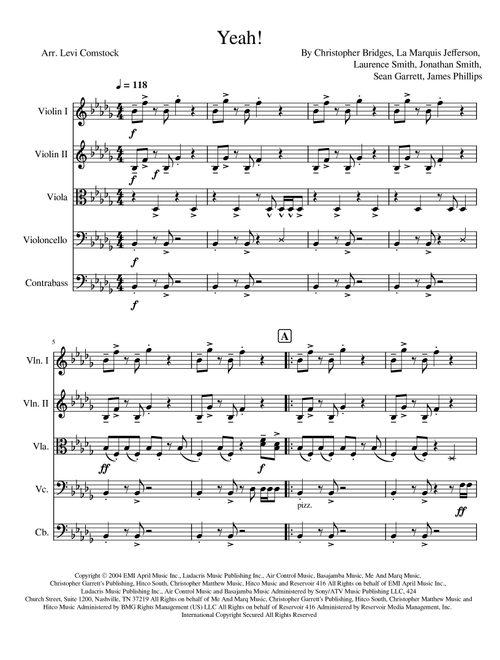 Yeah! (Arr. Levi Comstock) - Usher Featuring Lil Jon & Ludacris (Orchestra)