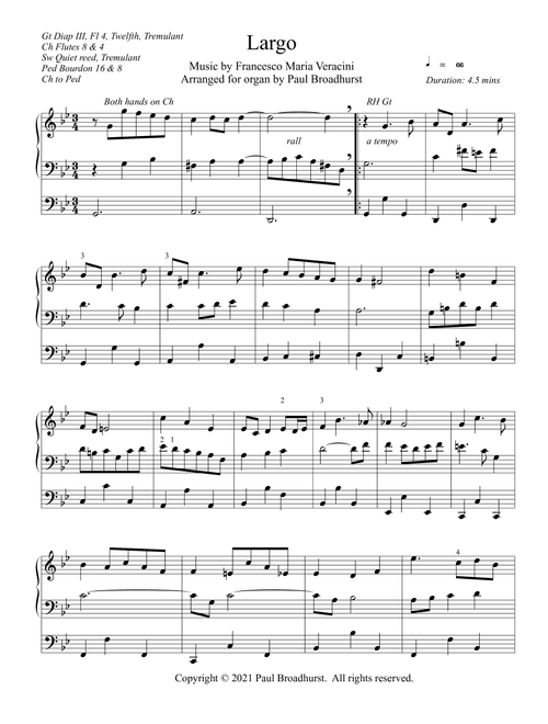 Largo by Veracini, arranged for pipe organ (Arr. Paul Broadhurst) - Francesco Maria Veracini (Organ)