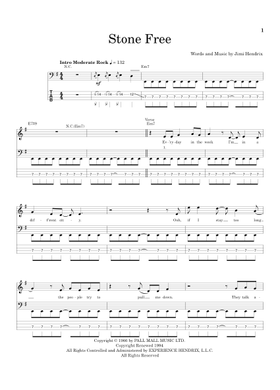 Free Stone Free by Jimi Hendrix sheet music | Download PDF