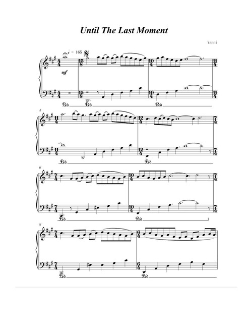 Until The Last Moment (Arr. Yanni) (Piano Solo)
