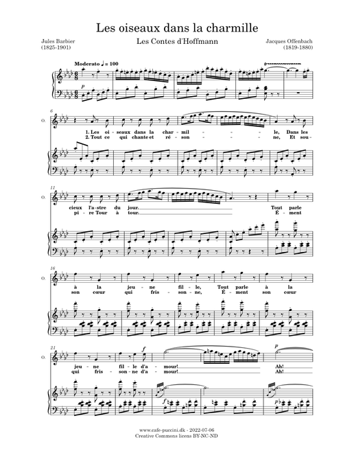 Les oiseaux dans la charmille - Jacques Offenbach