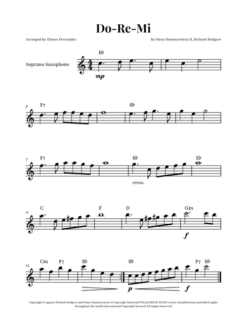 Do-Re-Mi (Arr. Glauco Fernandes) - Various Artists (Soprano Sax Solo)
