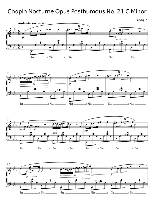 Nocturne Opus Posthumous No. 21 C Minor - Chopin