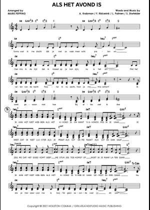 Als het avond is - Suzan & Freek Sheet Music with Chords for Vocals ...