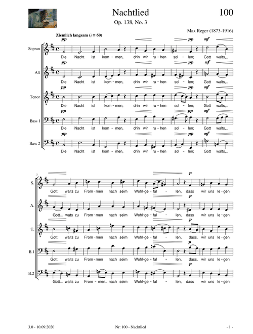 3. Nachtlied, Op. 138